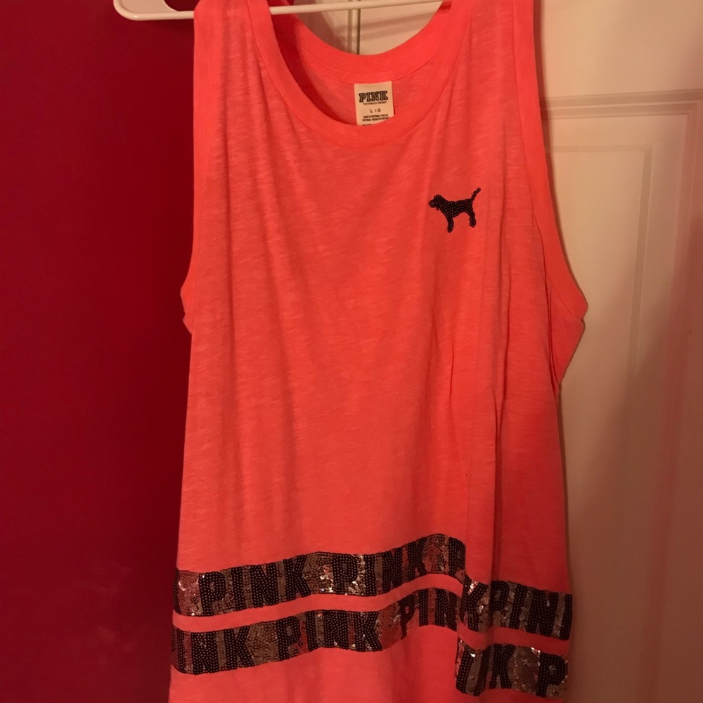 VS Pink Sequin Tank